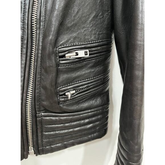 IRO Rojan Brown Biker Leather Jacket - Picture 15 of 16